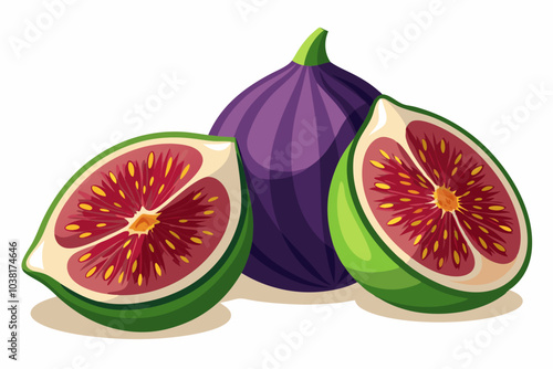 Ripe figs on a white background