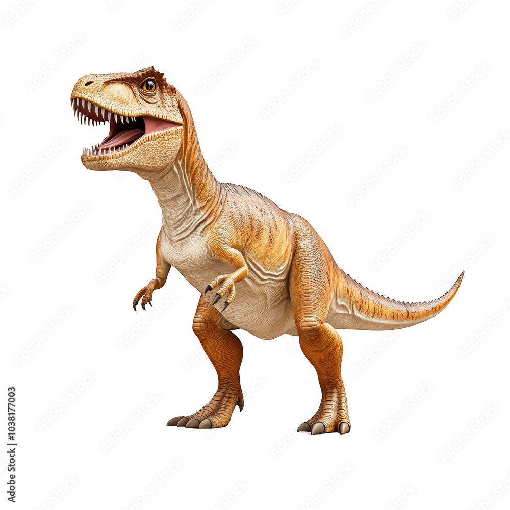 Fototapeta premium Tyrannosaurus rex dinosaur, white isolate background