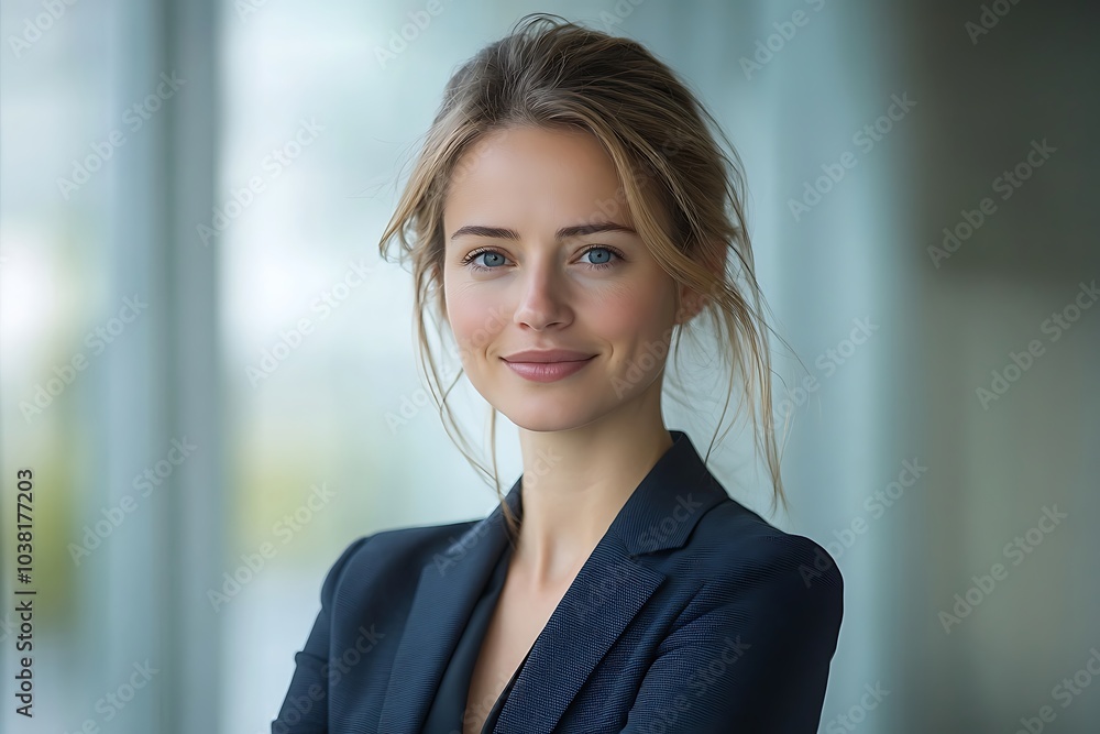 Confident Blonde Businesswoman in Elegant Suit Portrait Confident Blonde Businesswoman in Elegant Suit Portrait