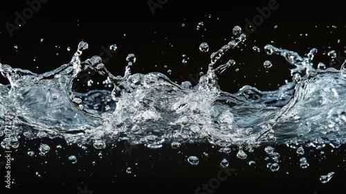 Water Splashing Against Black Background