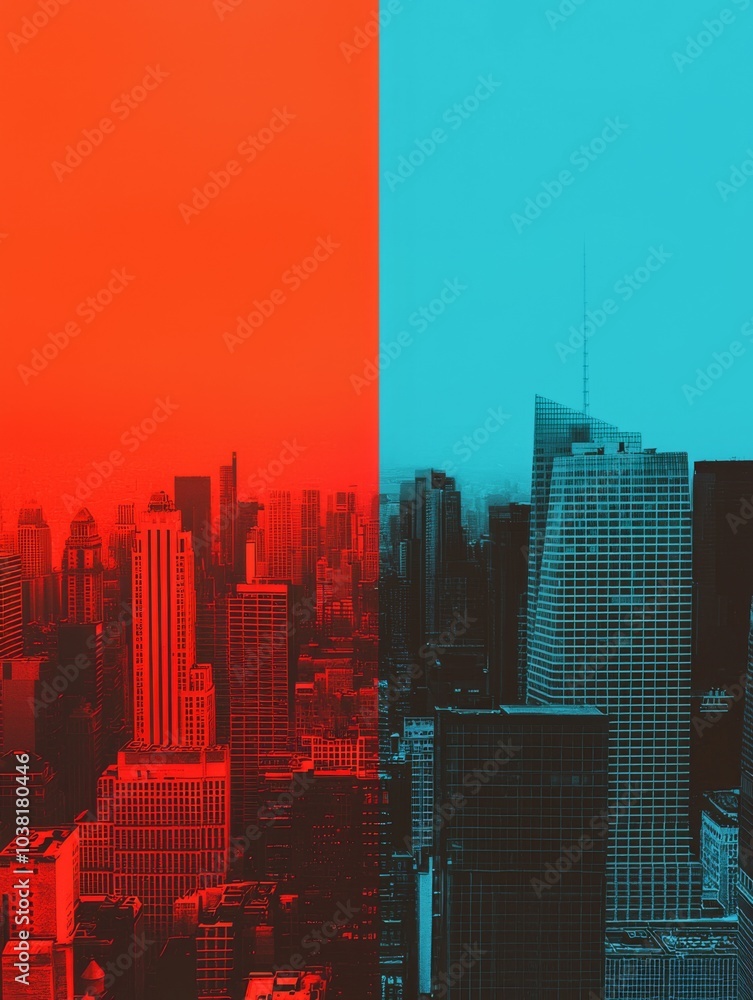 Obraz premium Colorful City Street Art with Abstract Building Design