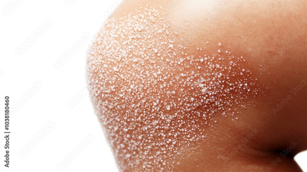 Fototapeta premium Close-Up of Skin with Psoriasis Condition Highlighting Texture and Detail of Affected Area