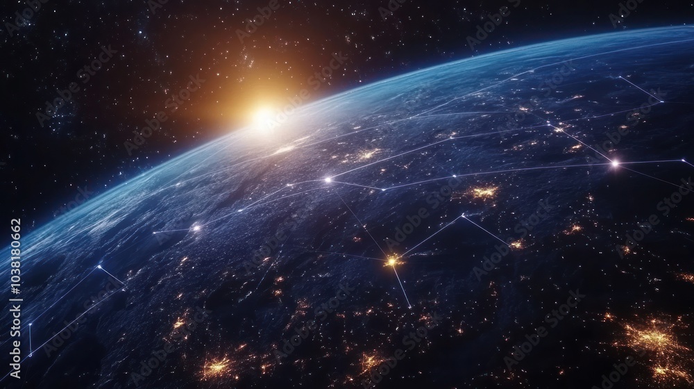 Obraz premium Global Network and Connections