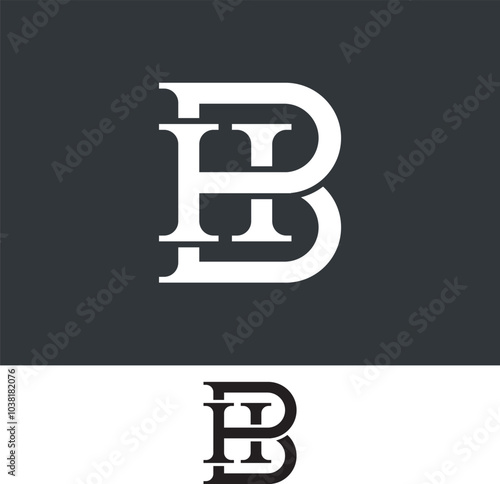 HB, BH, monogram initial Letter Logo