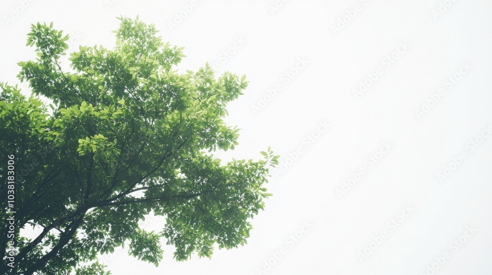 Fototapeta premium A green tree against a white background