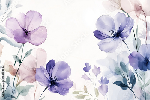 Wallpaper Mural Luxurious Watercolor Floral Elements: Elegant and Delicate Flowers for Design Projects Torontodigital.ca