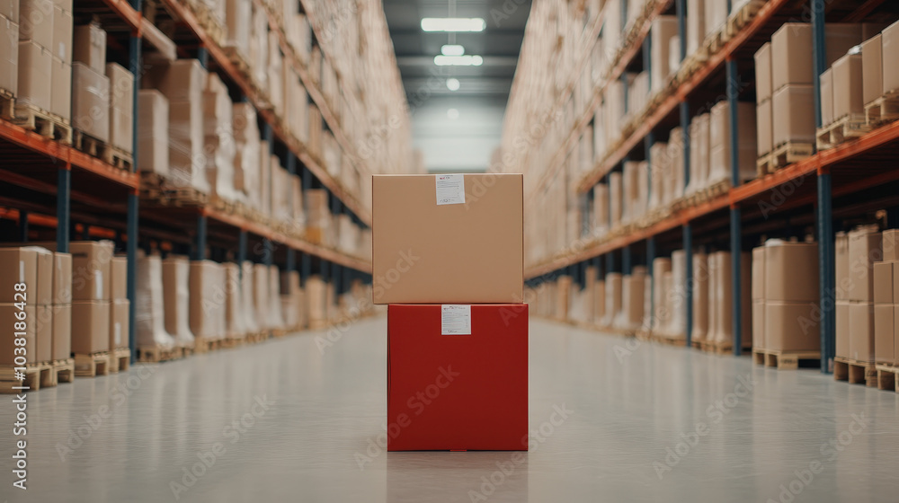 Custom-built storage racks in a specialized warehouse for unique goods Custom-built storage racks in a specialized warehouse for unique goods