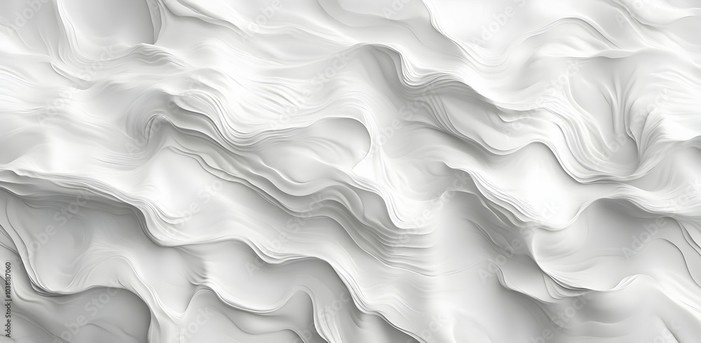 Fototapeta premium Abstract White Wavy Background.