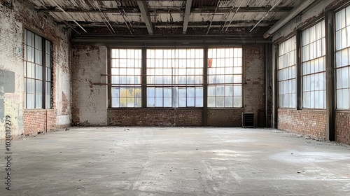 Abandoned Industrial Warehouse with Exposed Brick Walls