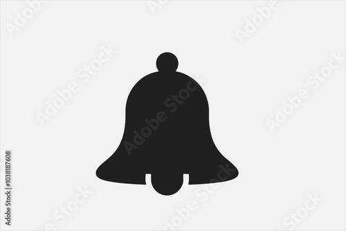 A bold black silhouette of a bell icon.