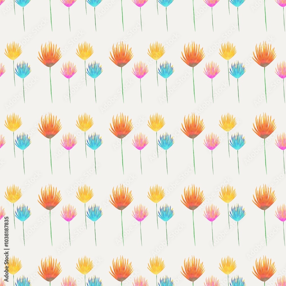 Seamless abstract flower art on pattern for background and backdrop.