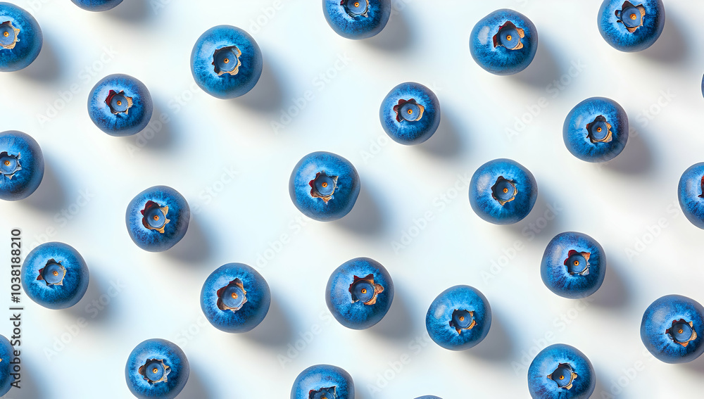 Blueberries Pattern on White Background. Blueberries Pattern on White Background.