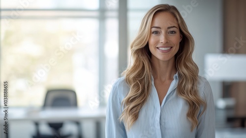 The Smiling Woman at Office