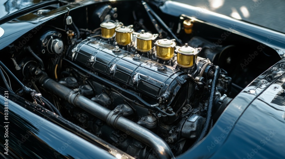 Obraz premium High-performance sports car engine.