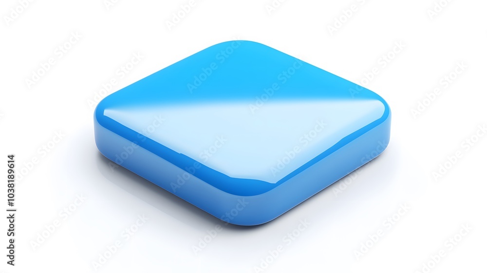 Blank Mobile application icon, button - blue square with round corners. 3d rendering, white background
Blank Mobile application icon, button - blue square with round corners. 3d rendering, white background