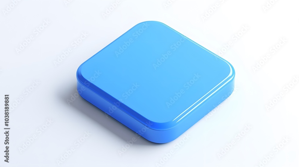 Blank Mobile application icon, button - blue square with round corners. 3d rendering, white background
Blank Mobile application icon, button - blue square with round corners. 3d rendering, white background