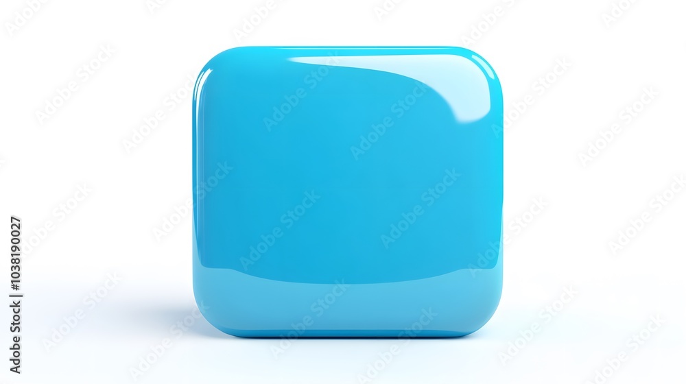 Blank Mobile application icon, button - blue square with round corners. 3d rendering, white background
Blank Mobile application icon, button - blue square with round corners. 3d rendering, white background