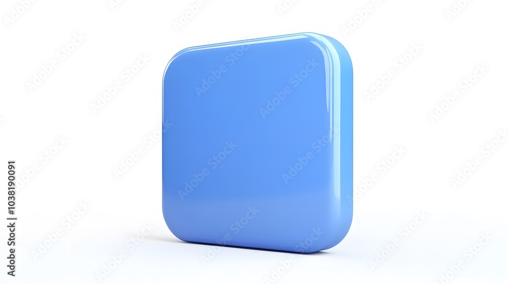 Blank Mobile application icon, button - blue square with round corners. 3d rendering, white background
Blank Mobile application icon, button - blue square with round corners. 3d rendering, white background