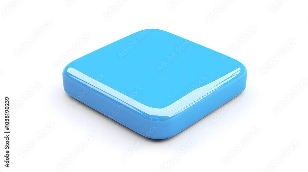 Blank Mobile application icon, button - blue square with round corners. 3d rendering, white background
Blank Mobile application icon, button - blue square with round corners. 3d rendering, white background