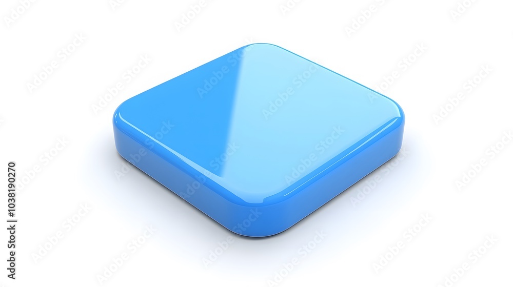 Blank Mobile application icon, button - blue square with round corners. 3d rendering, white background
Blank Mobile application icon, button - blue square with round corners. 3d rendering, white background