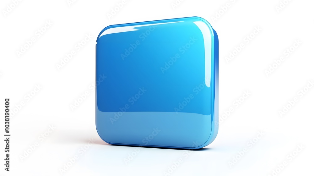 Blank Mobile application icon, button - blue square with round corners. 3d rendering, white background
Blank Mobile application icon, button - blue square with round corners. 3d rendering, white background