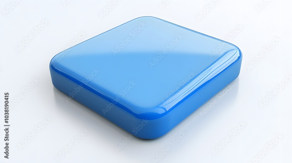 Blank Mobile application icon, button - blue square with round corners. 3d rendering, white background
Blank Mobile application icon, button - blue square with round corners. 3d rendering, white background
