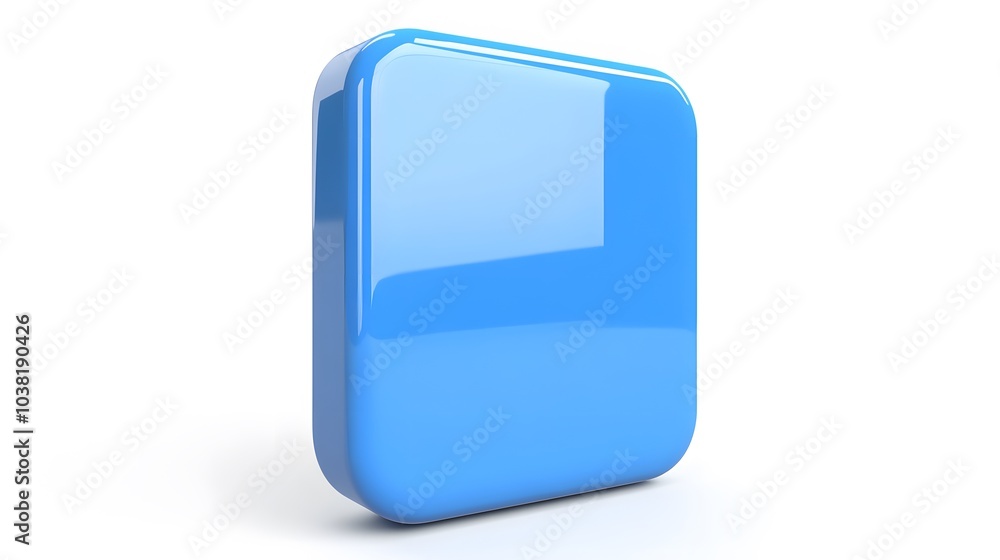 Blank Mobile application icon, button - blue square with round corners. 3d rendering, white background
Blank Mobile application icon, button - blue square with round corners. 3d rendering, white background