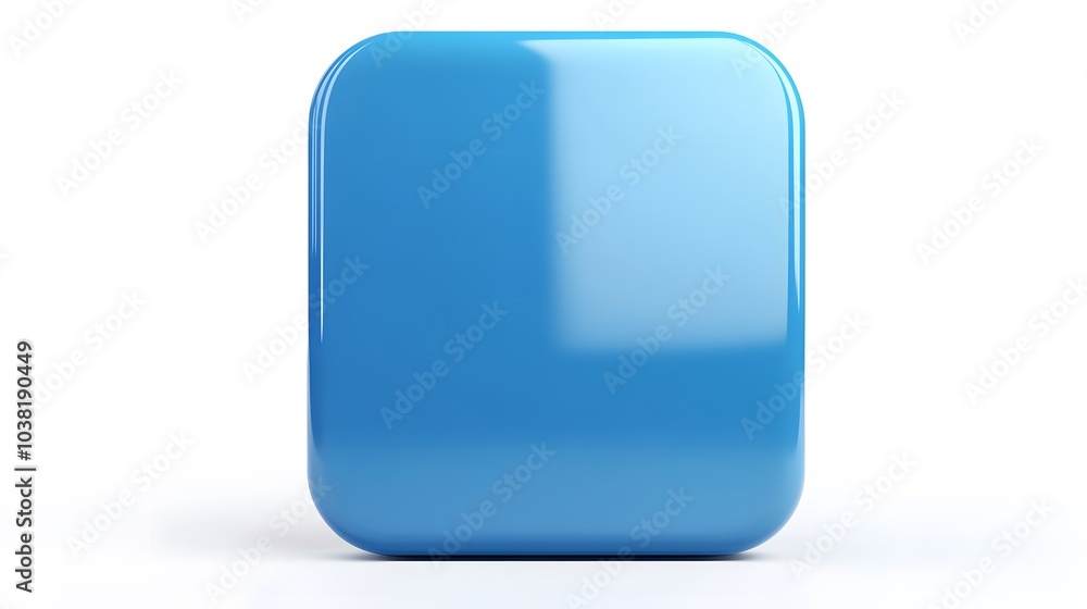 Blank Mobile application icon, button - blue square with round corners. 3d rendering, white background
Blank Mobile application icon, button - blue square with round corners. 3d rendering, white background
