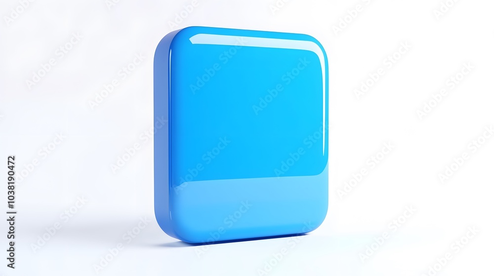 Blank Mobile application icon, button - blue square with round corners. 3d rendering, white background
Blank Mobile application icon, button - blue square with round corners. 3d rendering, white background