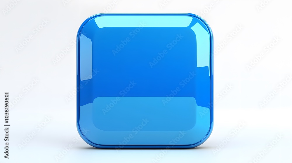 Blank Mobile application icon, button - blue square with round corners. 3d rendering, white background
Blank Mobile application icon, button - blue square with round corners. 3d rendering, white background