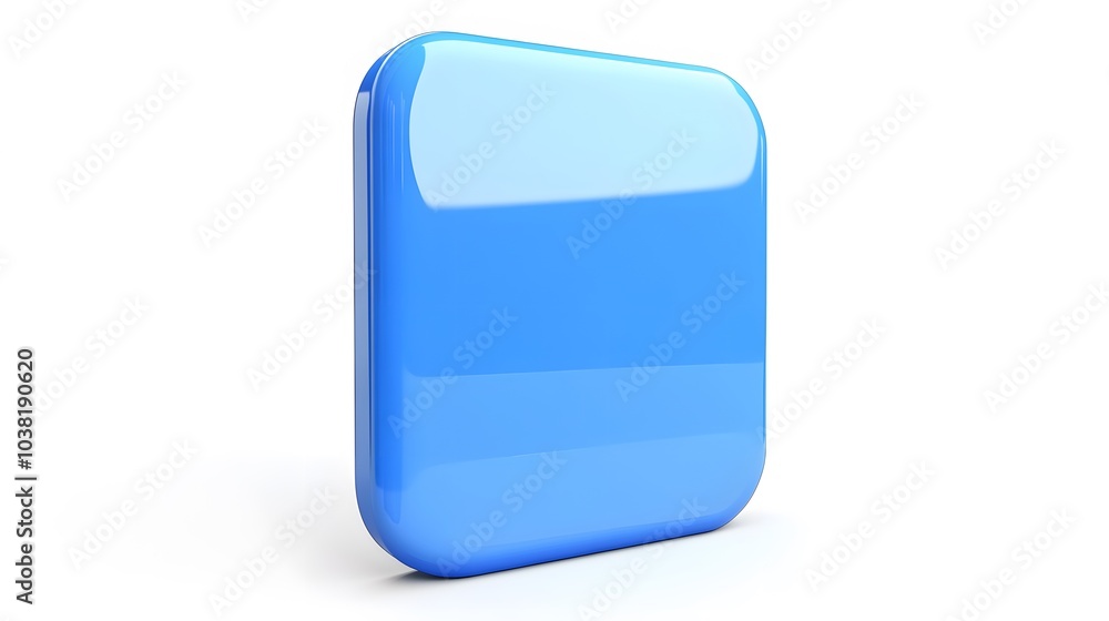 Blank Mobile application icon, button - blue square with round corners. 3d rendering, white background
Blank Mobile application icon, button - blue square with round corners. 3d rendering, white background