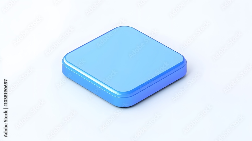 Blank Mobile application icon, button - blue square with round corners. 3d rendering, white background
Blank Mobile application icon, button - blue square with round corners. 3d rendering, white background