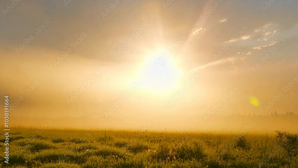 Tranquil Sunrise Serene Landscape of Misty Fields and Lush Greenery Bathed in Golden Light, Embracing Peace of Nature Each Morning Tranquil Sunrise Serene Landscape of Misty Fields and Lush Greenery Bathed in Golden Light, Embracing Peace of Nature Each Morning
