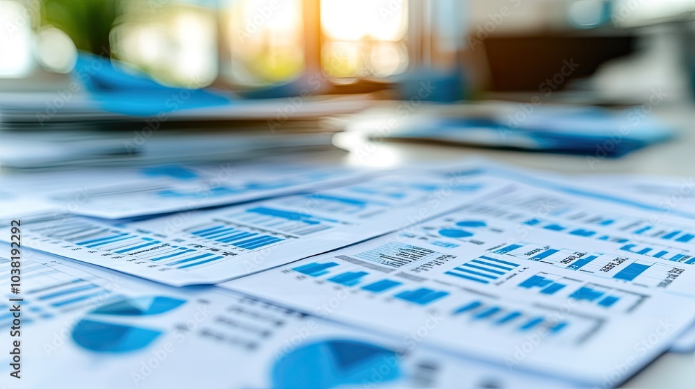 Financial Documents in Home Office Setting Financial Documents in Home Office Setting