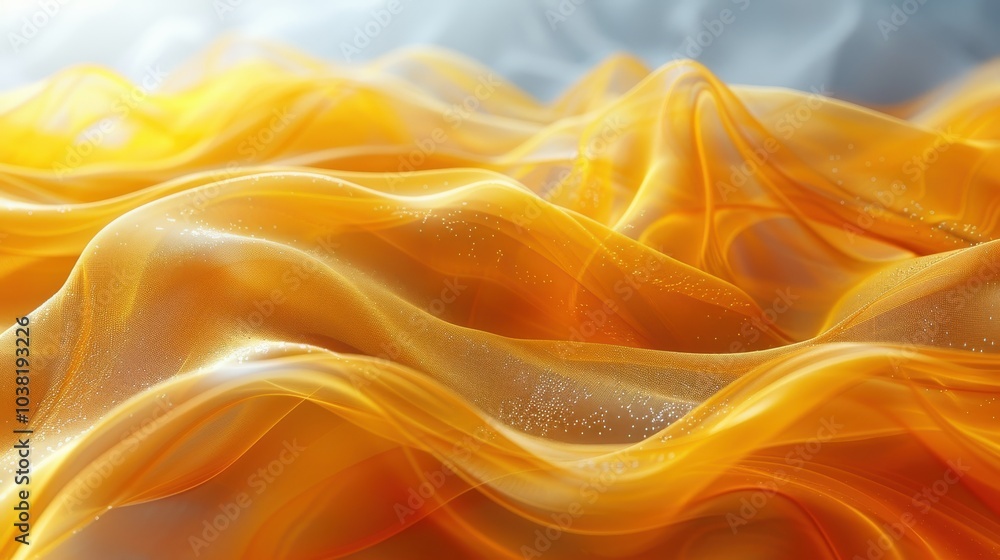 Obraz premium Abstract yellow texture with layered smooth curves and gradients, Ai Generation
