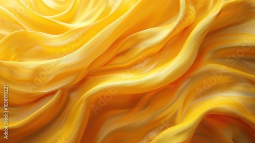 Abstract yellow texture with layered smooth curves and gradients, Ai Generation