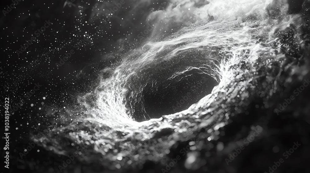 Fototapeta premium An abstract visualization of the Theory of Relativity, with spirals of light representing the contraction and extension of space-time