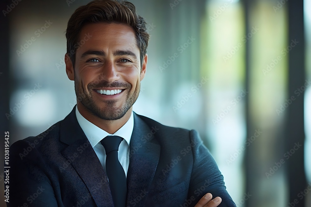 Confident Businessman Portrait Sharp, Stylish Executive Confident Businessman Portrait Sharp, Stylish Executive