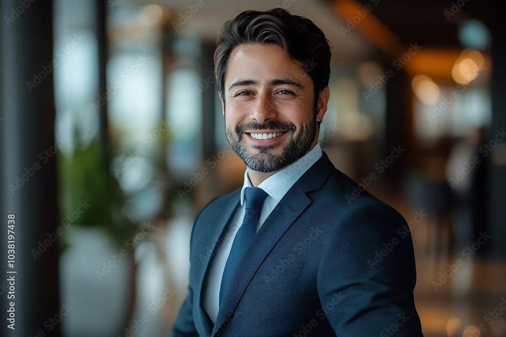 Confident Businessman Portrait Smiling, Stylish Leader in Tie Confident Businessman Portrait Smiling, Stylish Leader in Tie