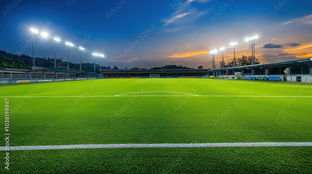 Fototapeta premium Soccer Stadium at Dusk