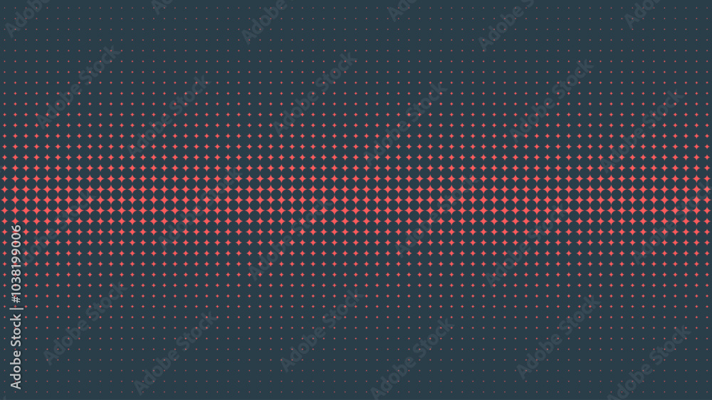 Circular Halftone Pattern Straight Line Border Vector Red Black Abstract Background. Ultra Mod Minimalistic Brutalism Style Half Tone Graphics. Retro Futuristic Sci-Fi Technology Art Illustration Circular Halftone Pattern Straight Line Border Vector Red Black Abstract Background. Ultra Mod Minimalistic Brutalism Style Half Tone Graphics. Retro Futuristic Sci-Fi Technology Art Illustration