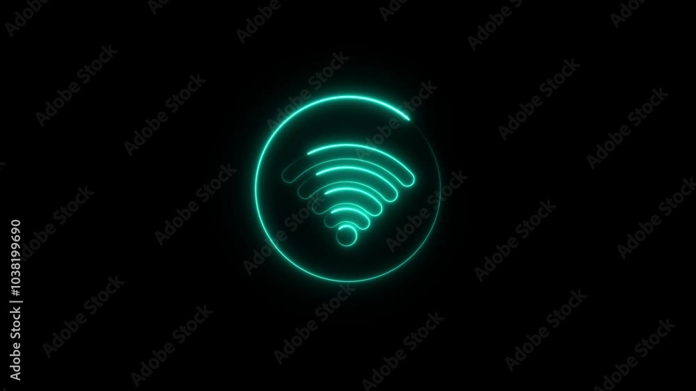 wifi symbol wireless, internet network icon, glow neon wi-fi technology signal, web lines. Neon wifi icon animation, color flicker. Glowing neon wifi sign, looped color blink animation. wifi symbol wireless, internet network icon, glow neon wi-fi technology signal, web lines. Neon wifi icon animation, color flicker. Glowing neon wifi sign, looped color blink animation.