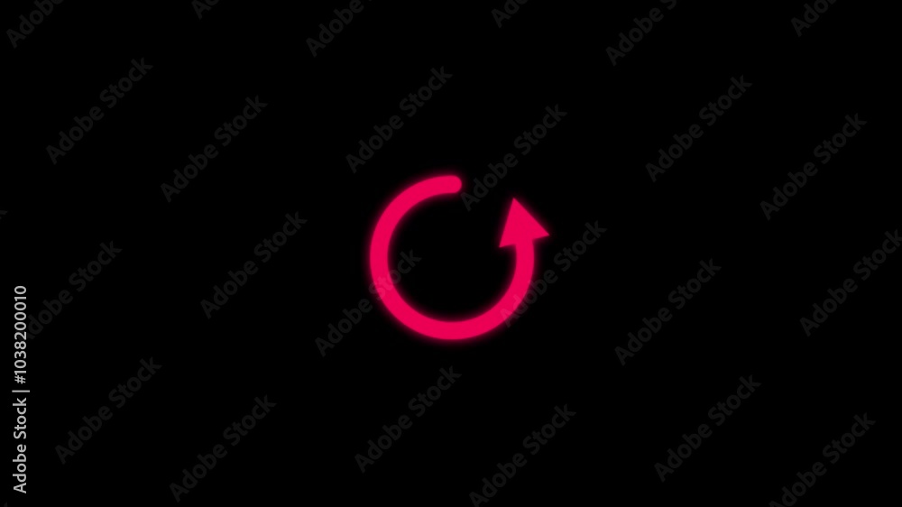 Abstract beautiful neon arrow loading icon animation. row loading icon animation on black background. Abstract beautiful neon arrow loading icon animation. row loading icon animation on black background.
