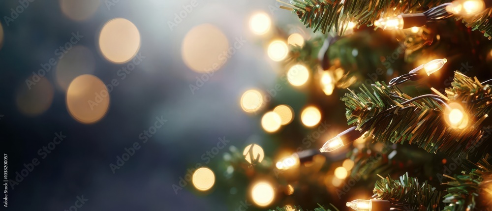 A close-up of a Christmas tree adorned with warm, glowing lights, creating a festive and cozy atmosphere. A close-up of a Christmas tree adorned with warm, glowing lights, creating a festive and cozy atmosphere.