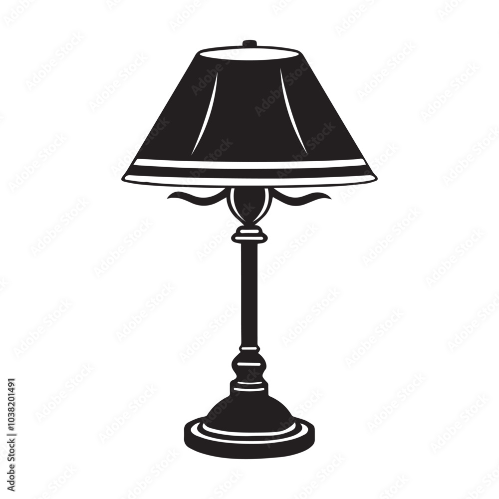 Table lamp silhouette icon vector illustration isolated on white background. Table lamp silhouette icon vector illustration isolated on white background.