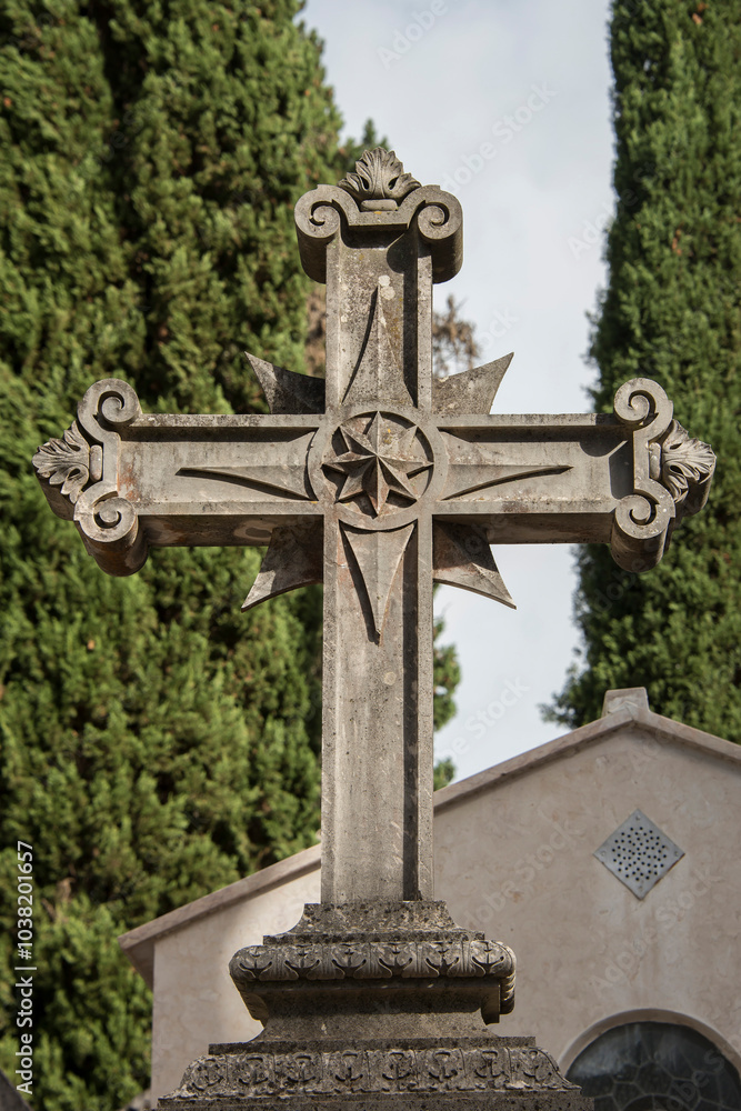 Friedhof, Grabstein, Statue Friedhof, Grabstein, Statue