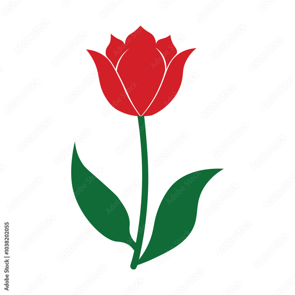 Tulip flower vector icon, flower vector, vector illustration with white background. Tulip flower vector icon, flower vector, vector illustration with white background.