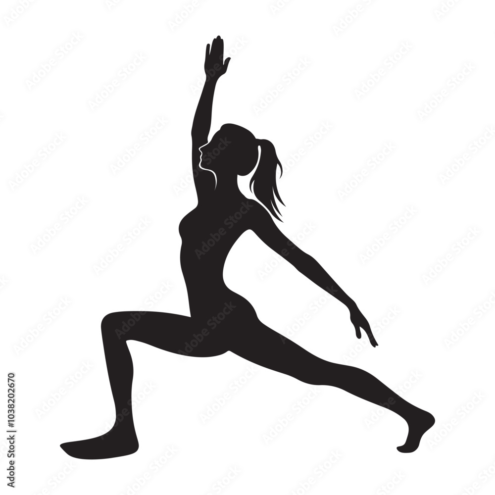 Women doing Yoga, Pilates set. Slim girl doing yoga. Hand drawn black silhouettes Vector illustration. Warrior pose, Health care and lifestyle concept. Female yoga Women doing Yoga, Pilates set. Slim girl doing yoga. Hand drawn black silhouettes Vector illustration. Warrior pose, Health care and lifestyle concept. Female yoga