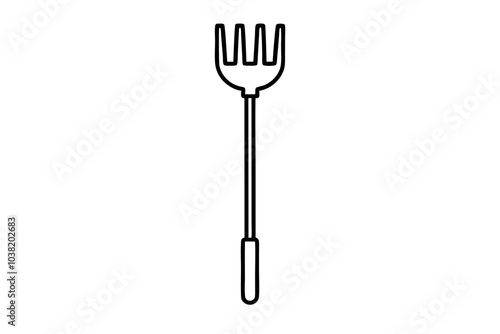 Rake Icon Silhouette | isolated vector silhouette illustration on white background