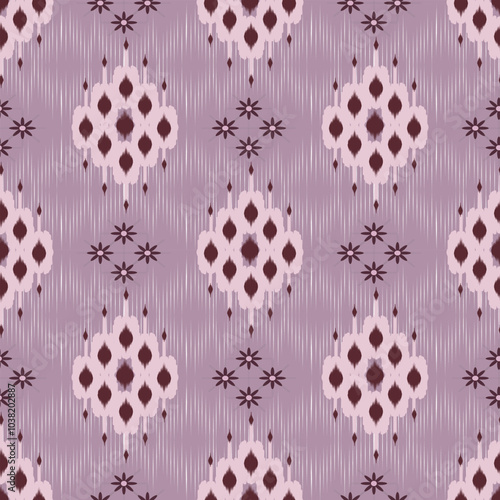 seamless Ikat flora pattern design for fabric curtain wallpaper mattresses carpet floor bed sheet bolster pillow blanket ceramic tile background wrapping ornament